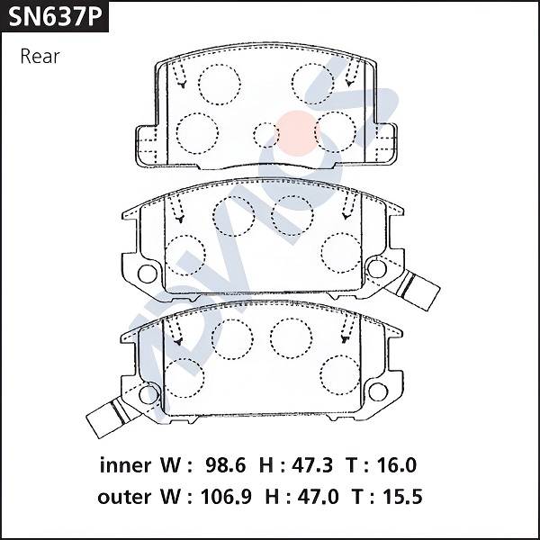 Sada brzdových platničiek kotúčovej brzdy ADVICS SALES CO.,LTD