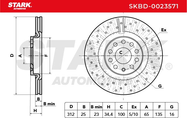 Brzdový kotúč STARK AUTOMOTIVE GMBH