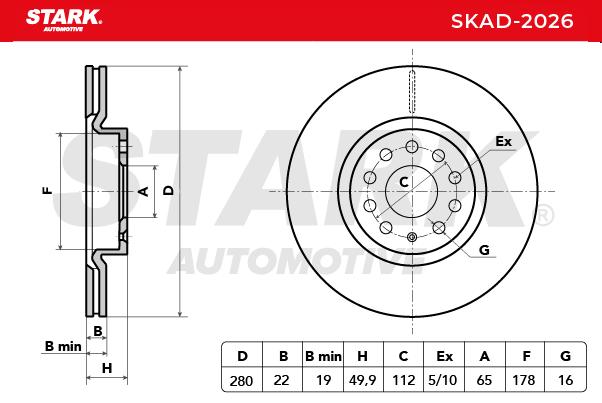 Brzdový kotúč STARK AUTOMOTIVE GMBH