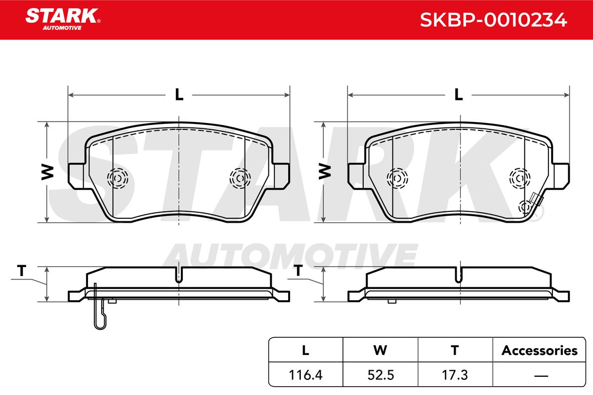 Sada brzdových platničiek kotúčovej brzdy STARK AUTOMOTIVE GMBH
