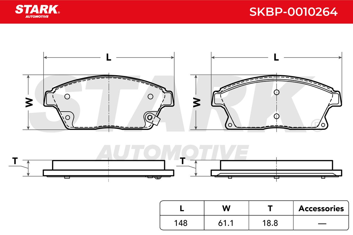 Sada brzdových platničiek kotúčovej brzdy STARK AUTOMOTIVE GMBH