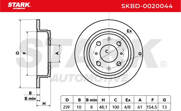 Brzdový kotúč STARK AUTOMOTIVE GMBH