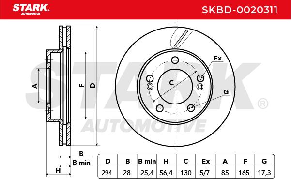 Brzdový kotúč STARK AUTOMOTIVE GMBH
