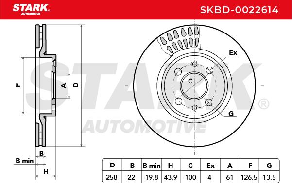 Brzdový kotúč STARK AUTOMOTIVE GMBH