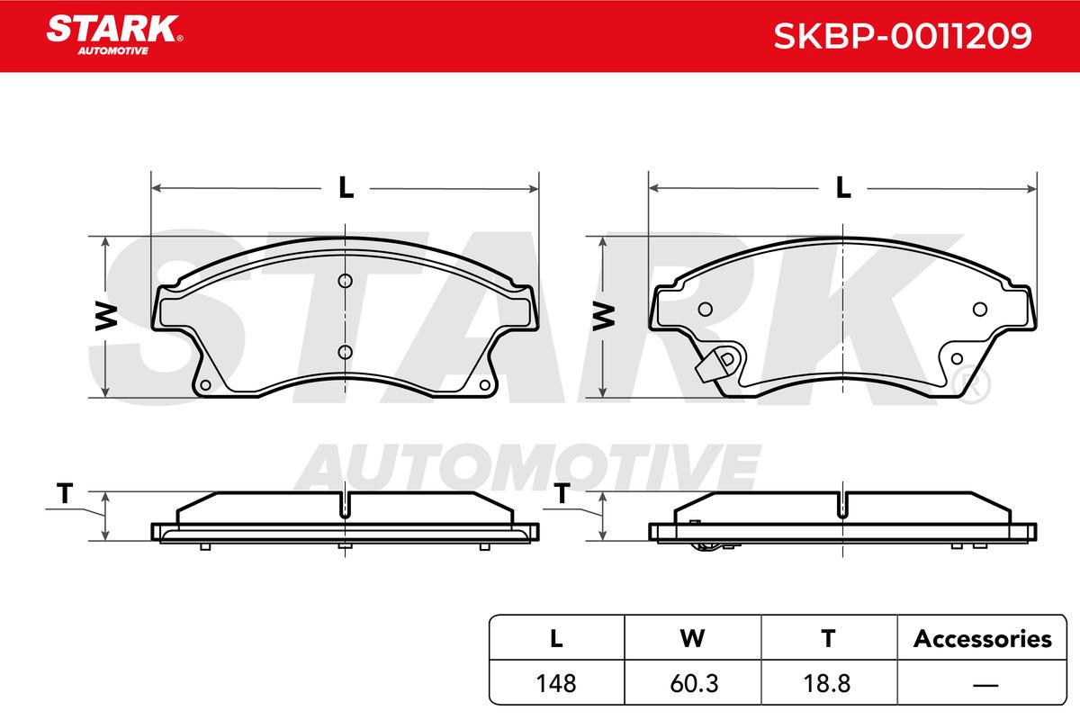 Sada brzdových platničiek kotúčovej brzdy STARK AUTOMOTIVE GMBH
