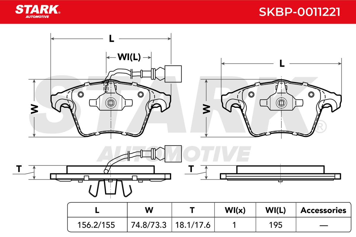 Sada brzdových platničiek kotúčovej brzdy STARK AUTOMOTIVE GMBH
