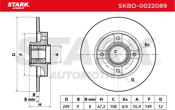 Brzdový kotúč STARK AUTOMOTIVE GMBH