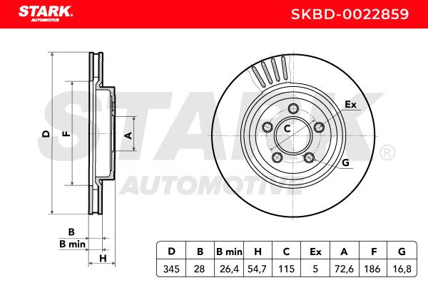 Brzdový kotúč STARK AUTOMOTIVE GMBH