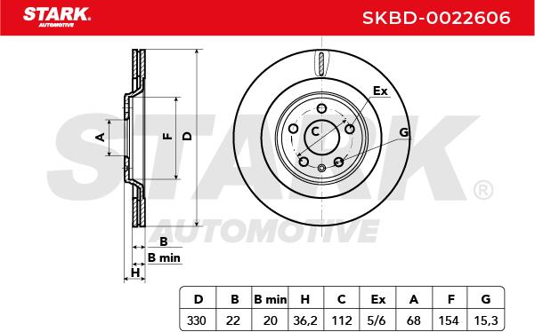 Brzdový kotúč STARK AUTOMOTIVE GMBH