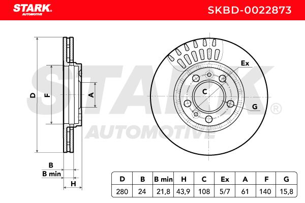 Brzdový kotúč STARK AUTOMOTIVE GMBH