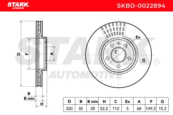 Brzdový kotúč STARK AUTOMOTIVE GMBH