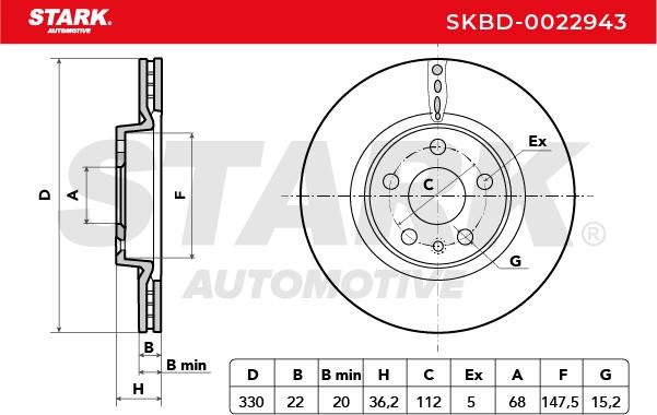 Brzdový kotúč STARK AUTOMOTIVE GMBH