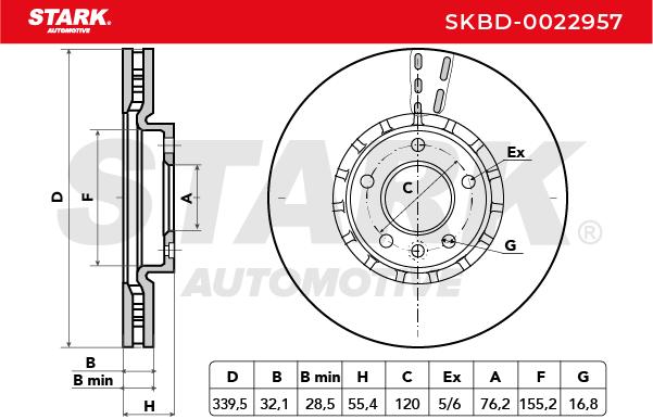 Brzdový kotúč STARK AUTOMOTIVE GMBH