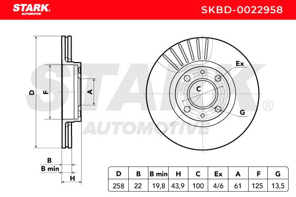 Brzdový kotúč STARK AUTOMOTIVE GMBH
