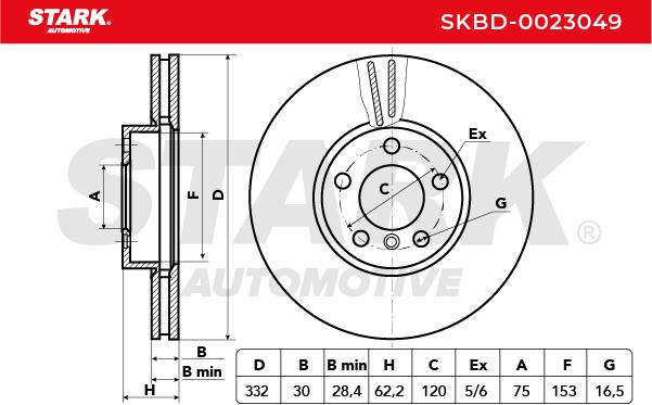 Brzdový kotúč STARK AUTOMOTIVE GMBH