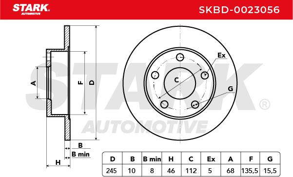 Brzdový kotúč STARK AUTOMOTIVE GMBH