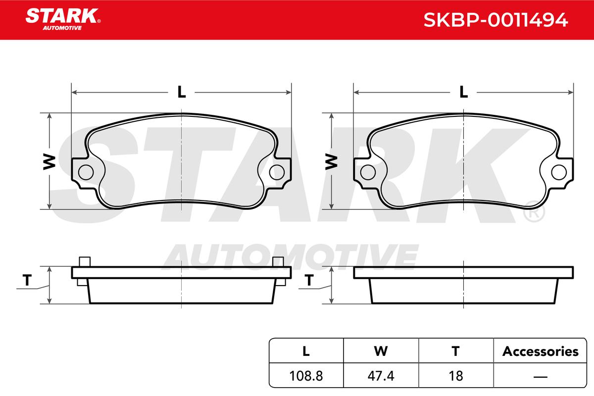 Sada brzdových platničiek kotúčovej brzdy STARK AUTOMOTIVE GMBH