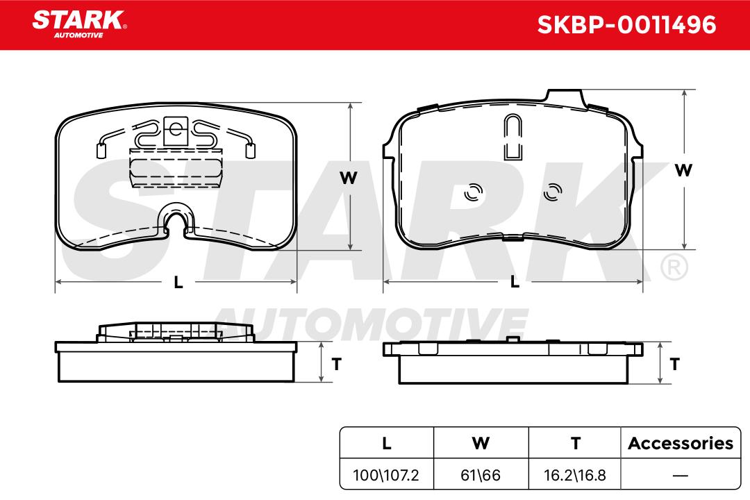 Sada brzdových platničiek kotúčovej brzdy STARK AUTOMOTIVE GMBH
