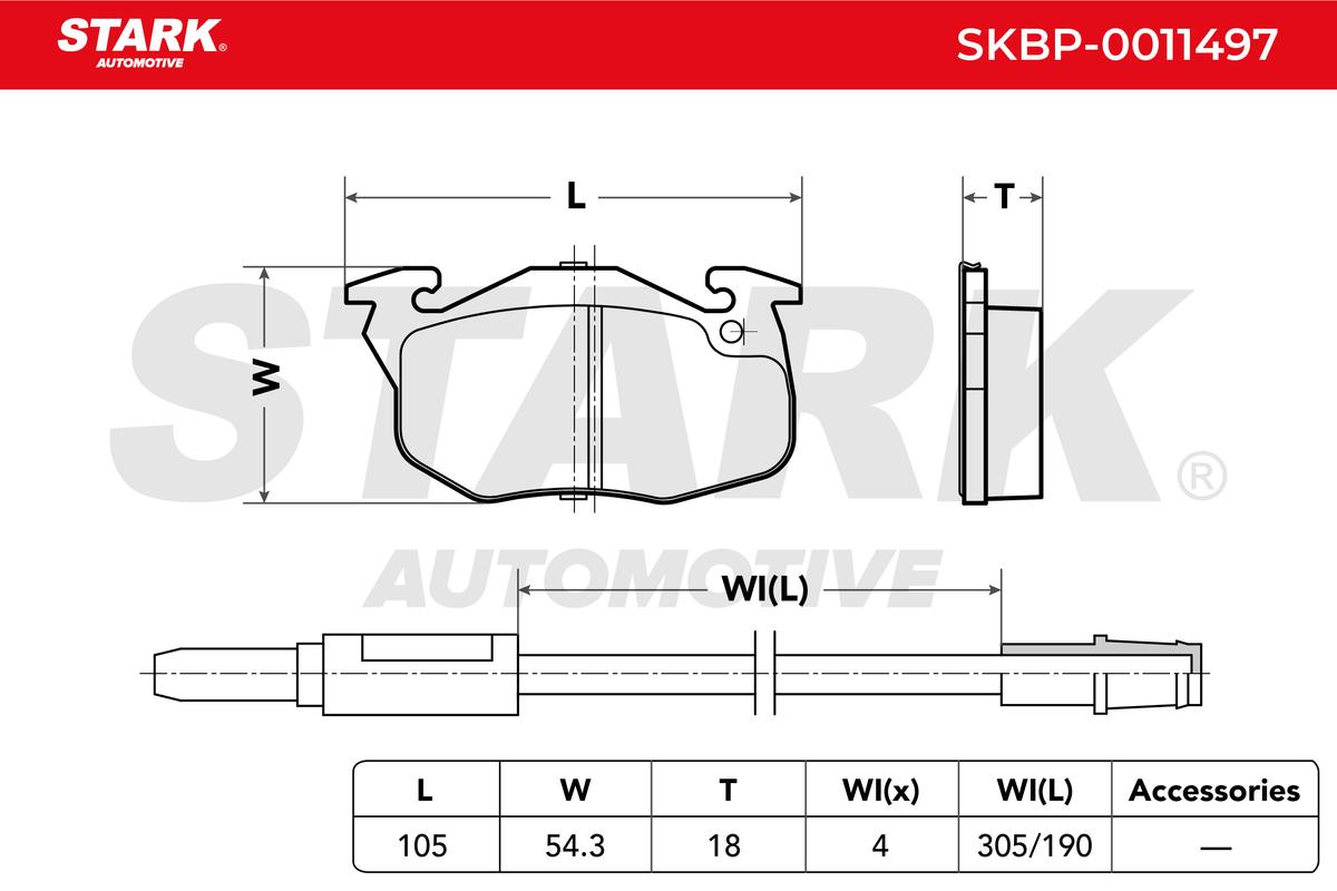 Sada brzdových platničiek kotúčovej brzdy STARK AUTOMOTIVE GMBH