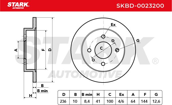 Brzdový kotúč STARK AUTOMOTIVE GMBH