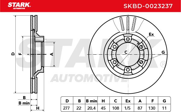 Brzdový kotúč STARK AUTOMOTIVE GMBH