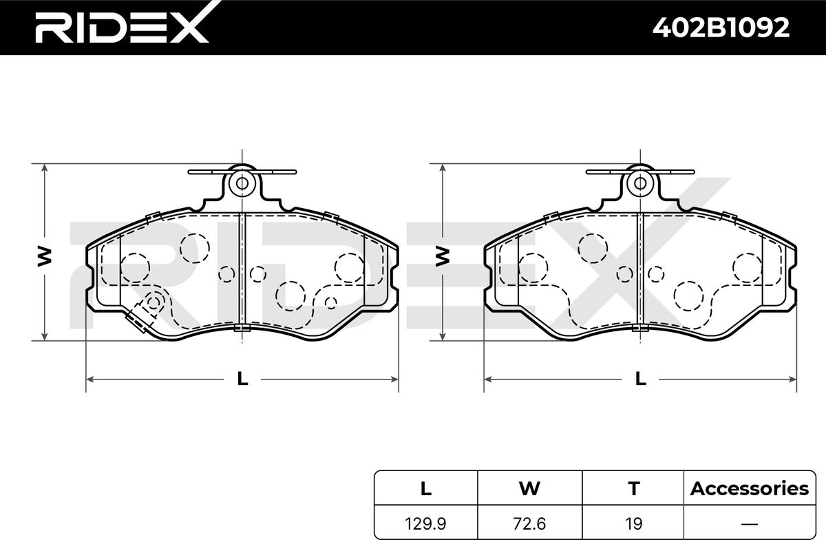 Sada brzdových platničiek kotúčovej brzdy RIDEX