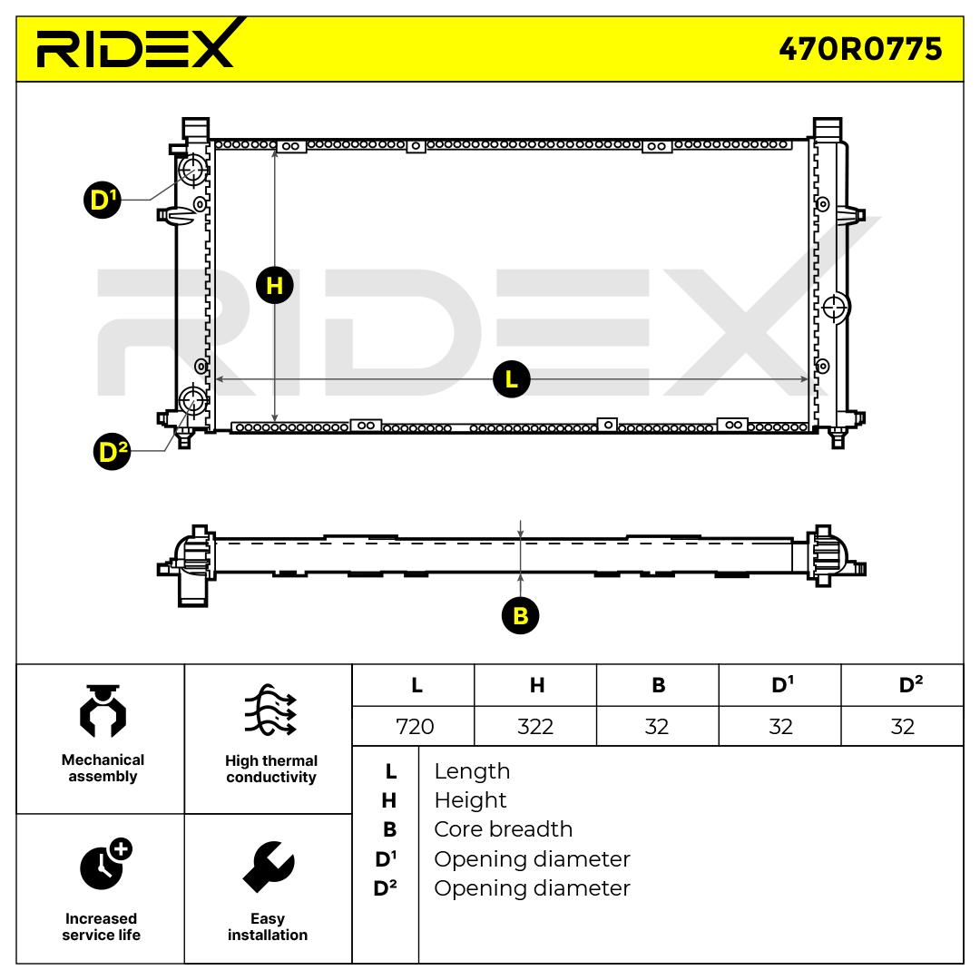 Chladič motora RIDEX
