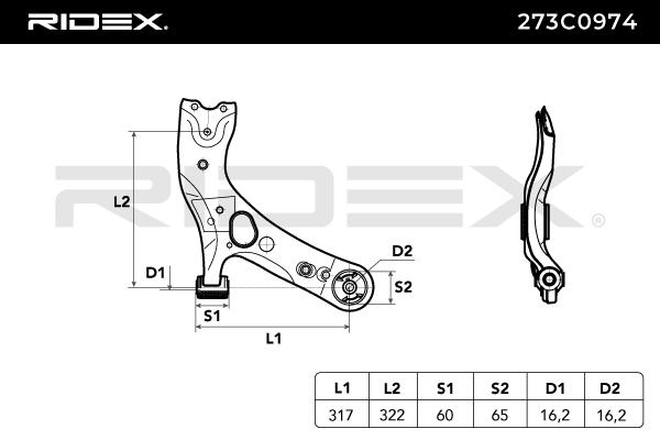 Rameno zavesenia kolies RIDEX