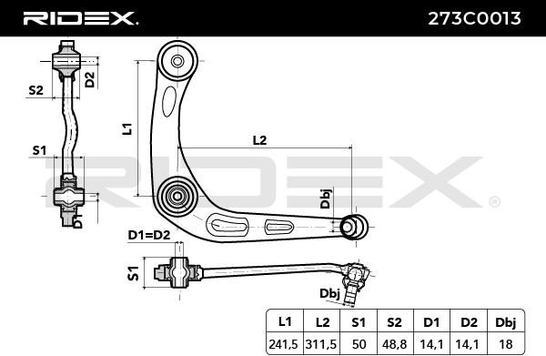Rameno zavesenia kolies RIDEX