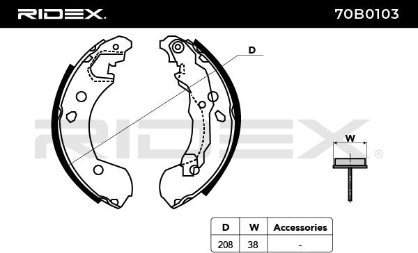 Sada brzdových čeľustí RIDEX