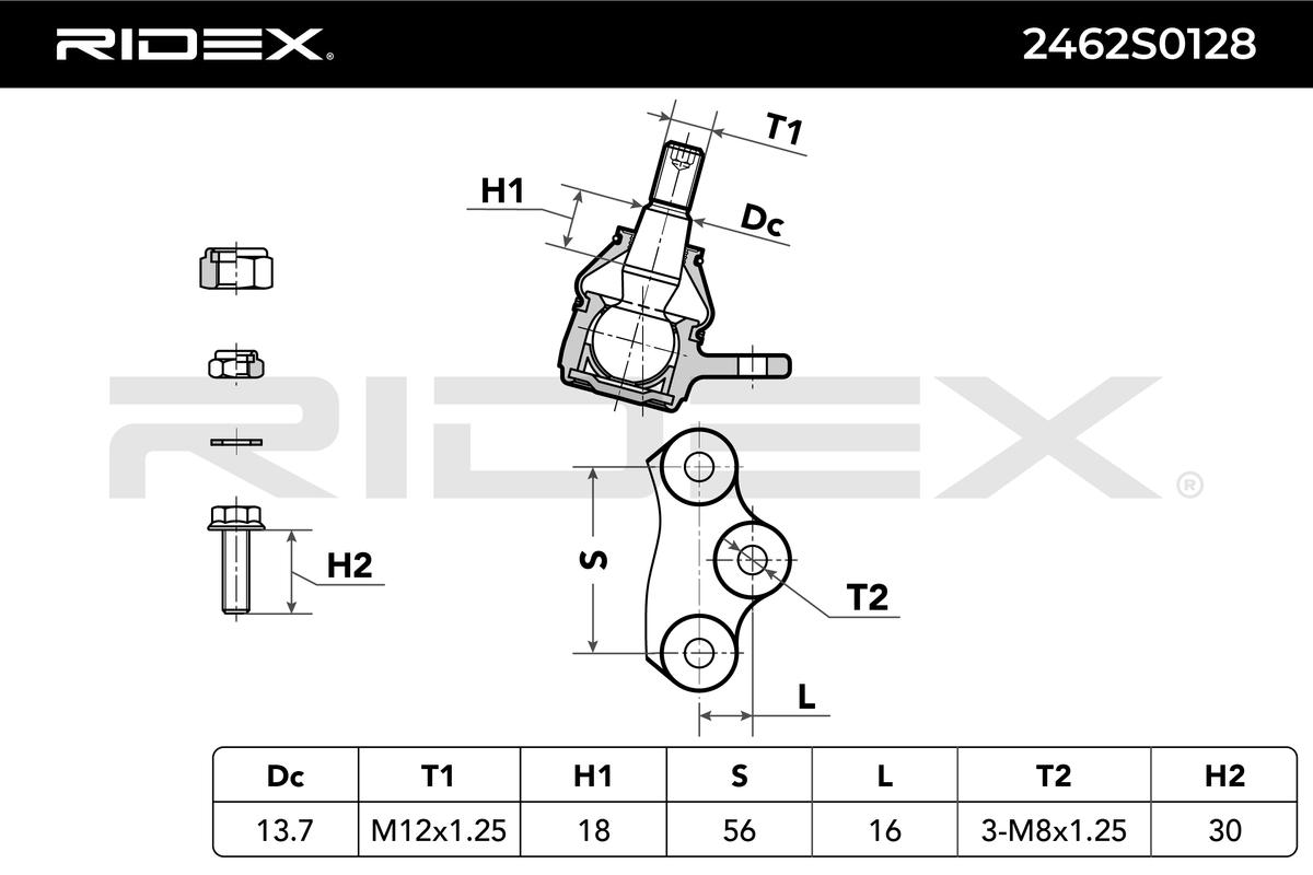 Zvislý/nosný čap RIDEX