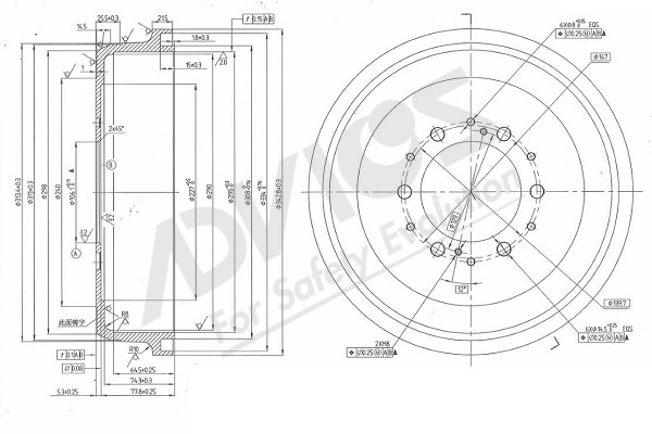 Brzdový bubon ADVICS ASIA PACIFIC CO.,LTD.