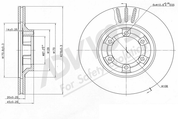 Brzdový kotúč ADVICS ASIA PACIFIC CO.,LTD.