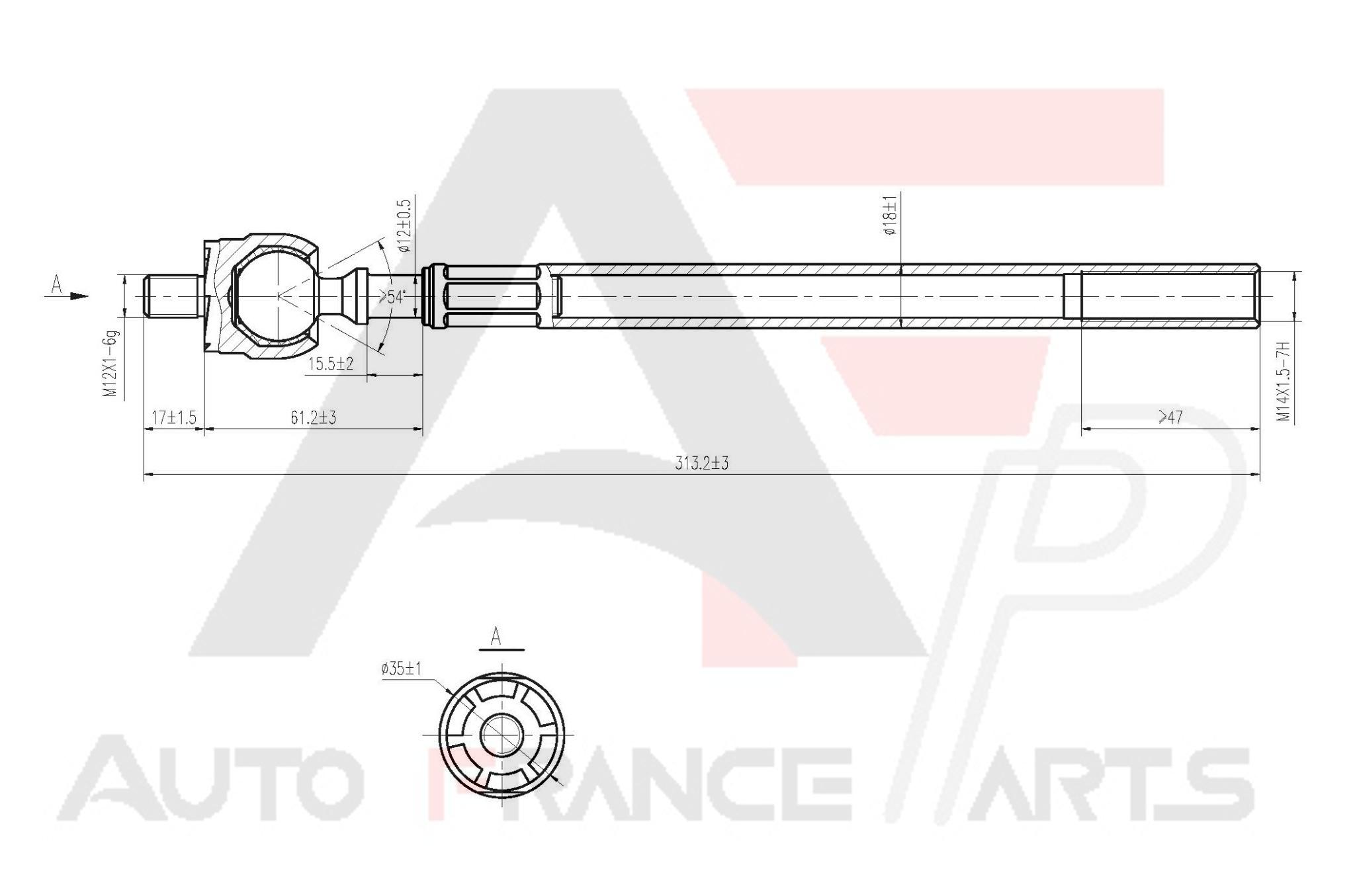 Axiálny čap tiahla riadenia Auto France Parts