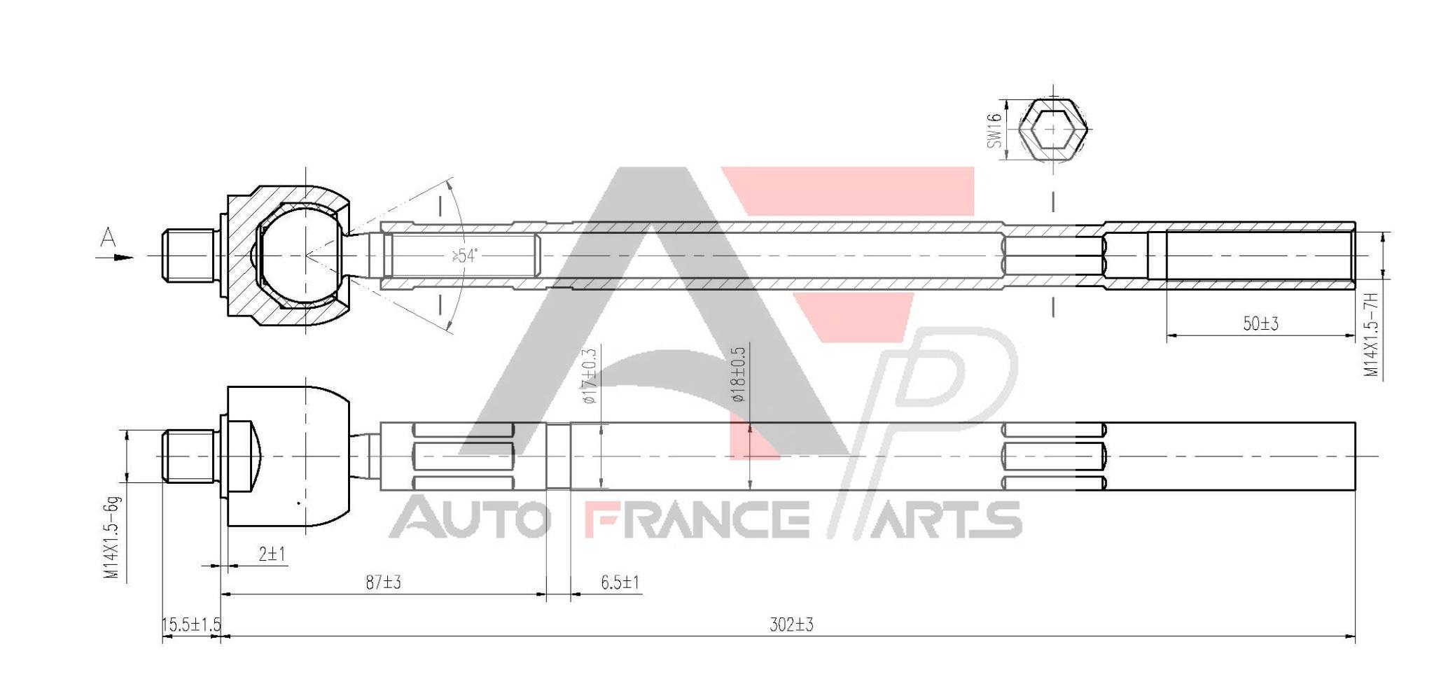 Axiálny čap tiahla riadenia Auto France Parts