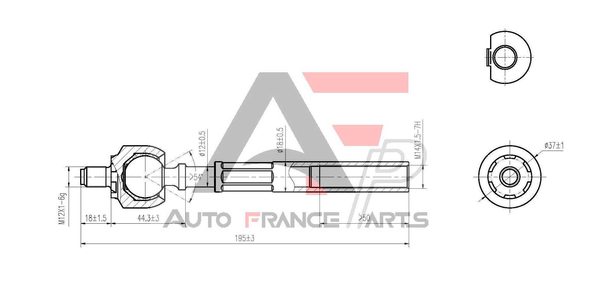 Axiálny čap tiahla riadenia Auto France Parts
