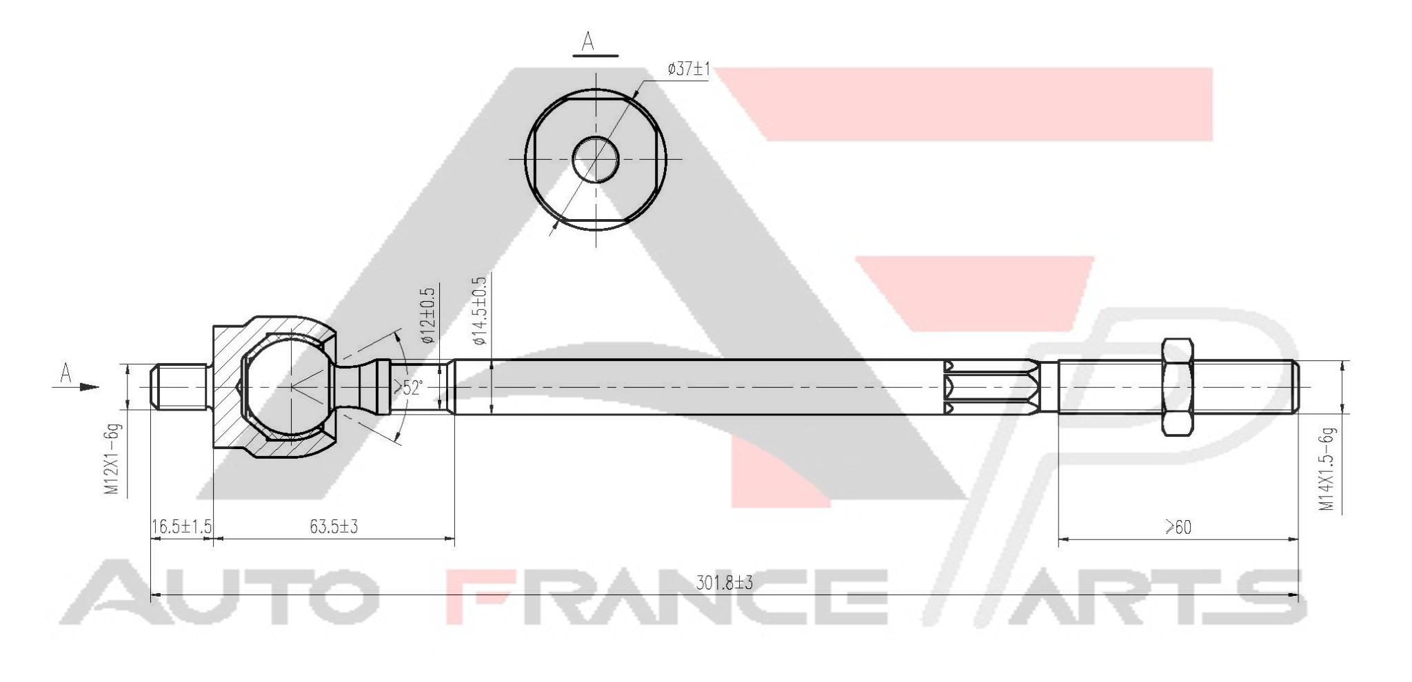 Axiálny čap tiahla riadenia Auto France Parts