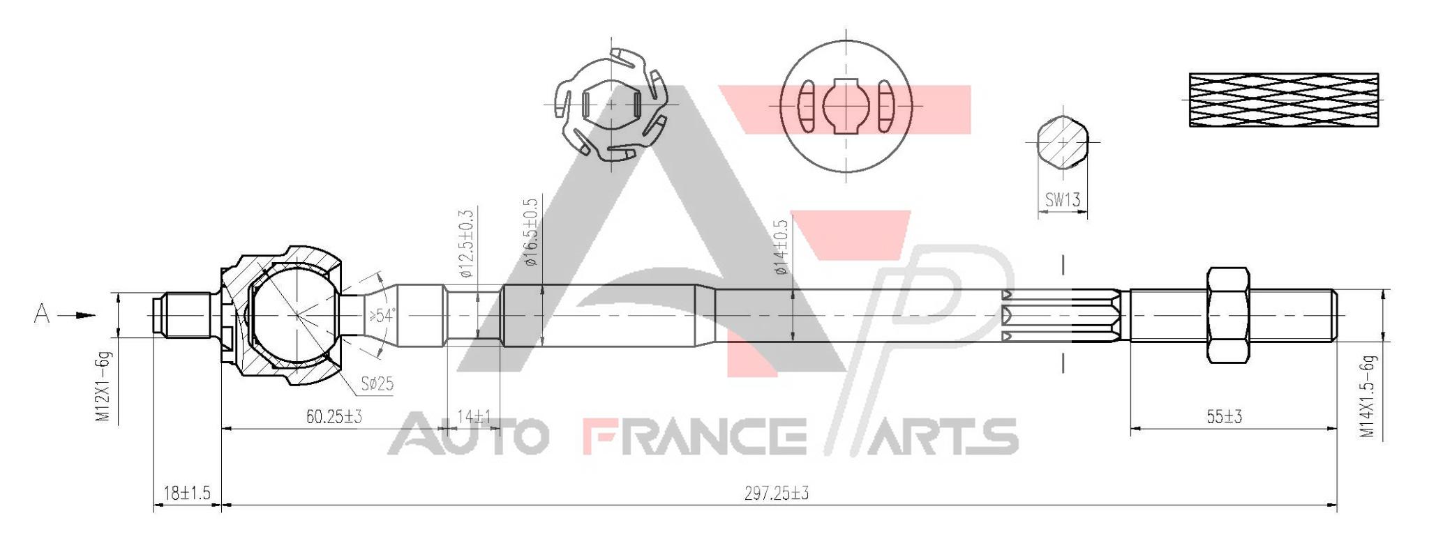 Axiálny čap tiahla riadenia Auto France Parts