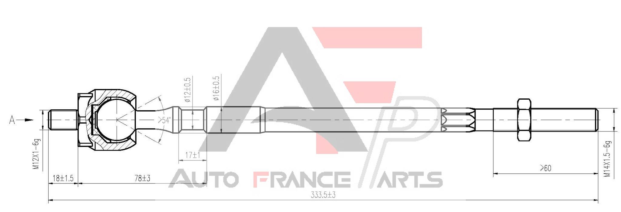 Axiálny čap tiahla riadenia Auto France Parts