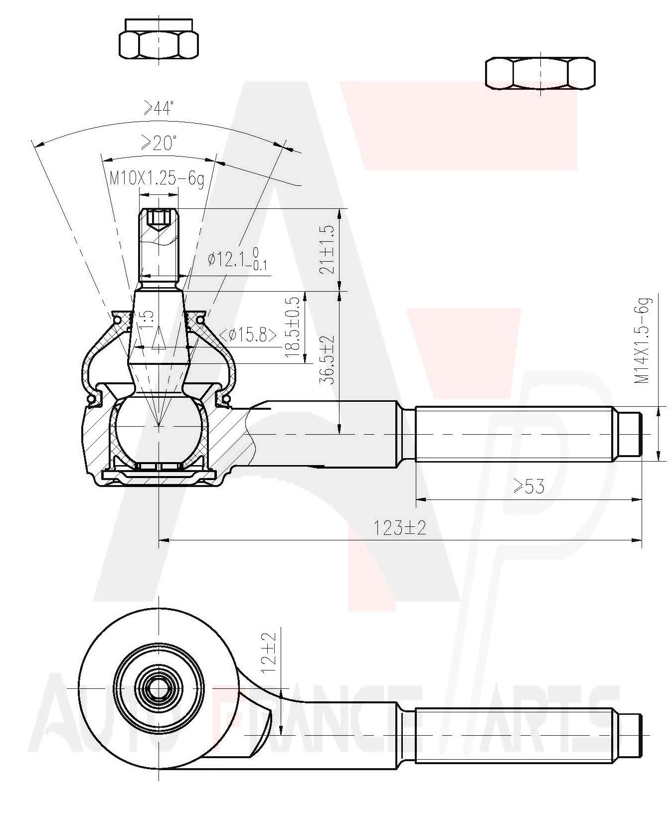 Hlava/čap spojovacej tyče riadenia Auto France Parts