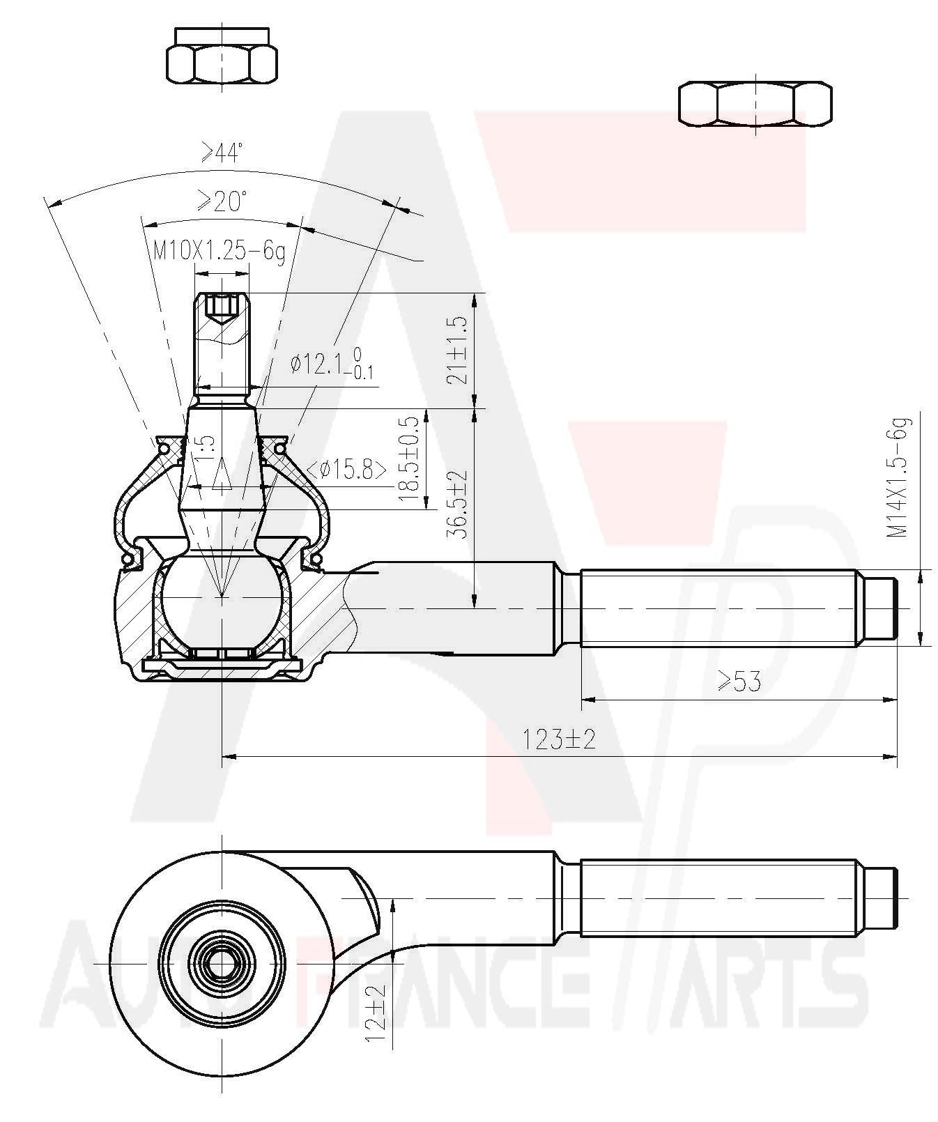 Hlava/čap spojovacej tyče riadenia Auto France Parts