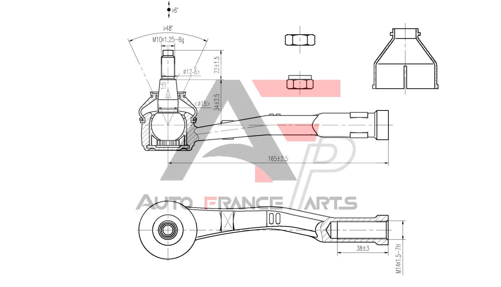 Hlava/čap spojovacej tyče riadenia Auto France Parts
