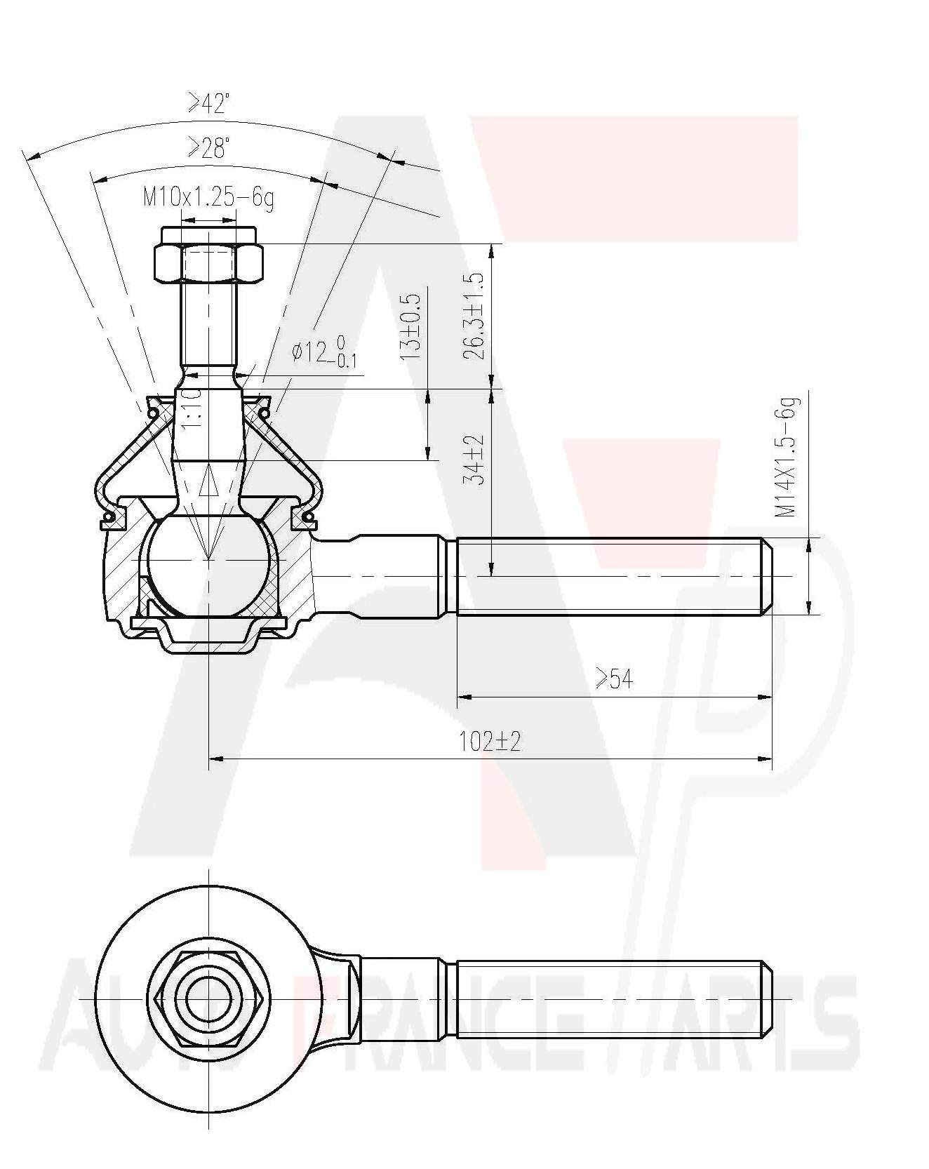 Hlava/čap spojovacej tyče riadenia Auto France Parts
