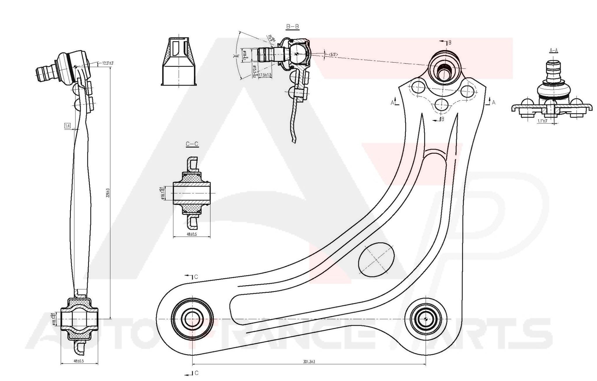 Rameno zavesenia kolies Auto France Parts