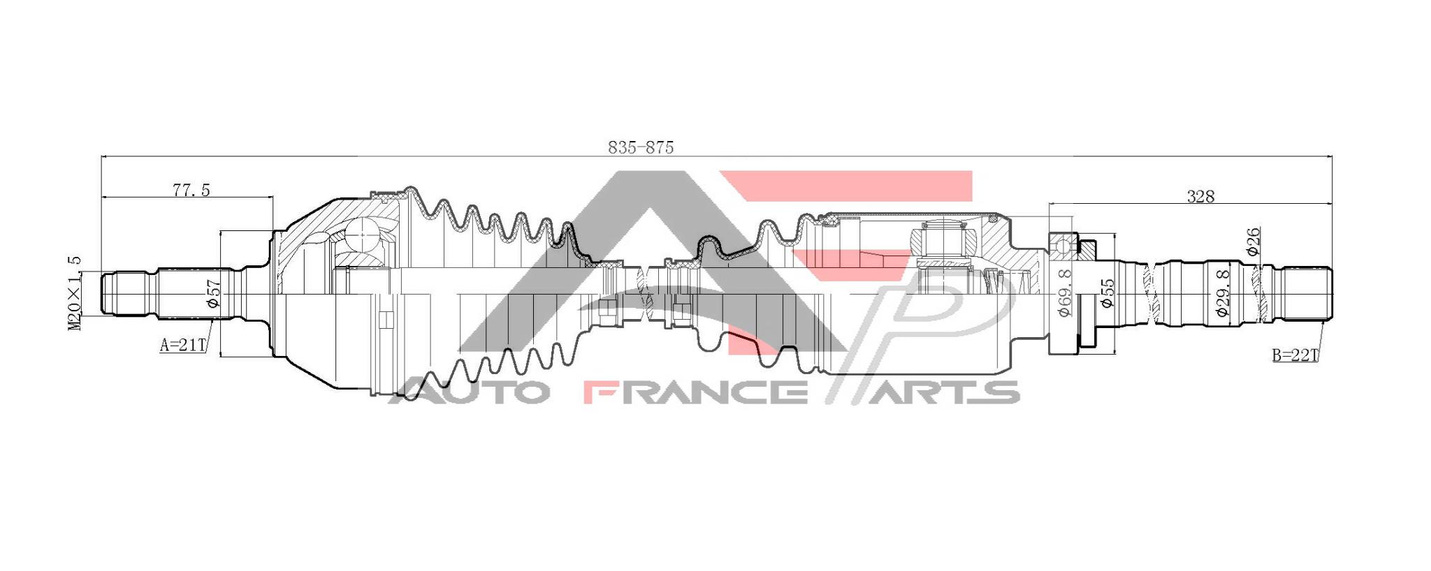 Hnací hriadeľ Auto France Parts