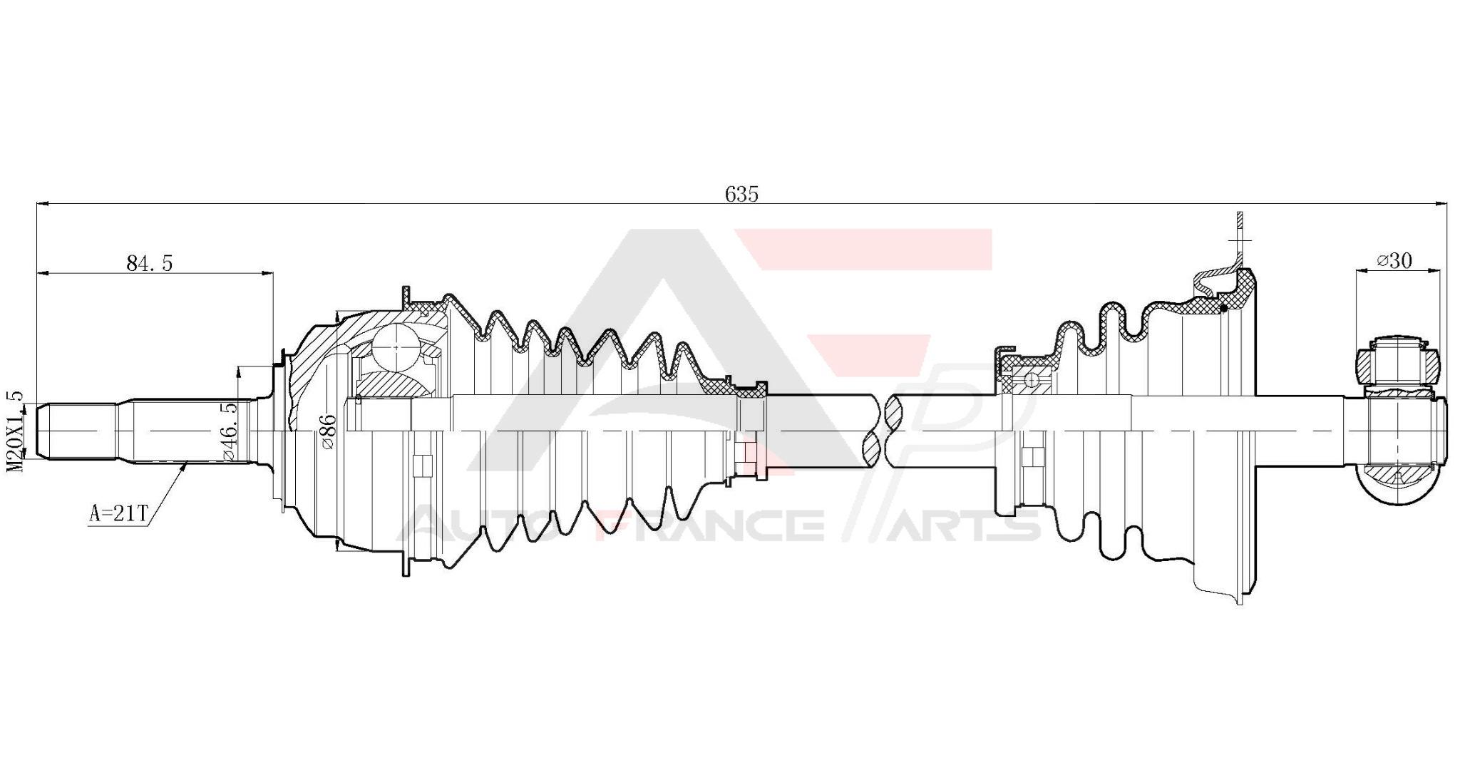 Hnací hriadeľ Auto France Parts