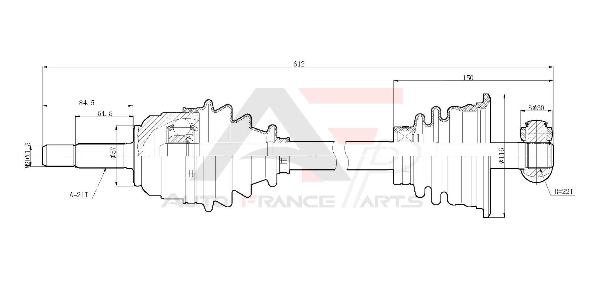 Hnací hriadeľ Auto France Parts