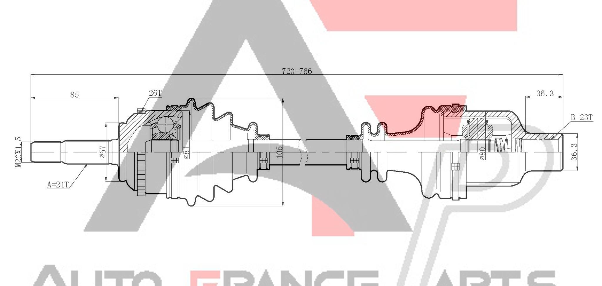 Hnací hriadeľ Auto France Parts