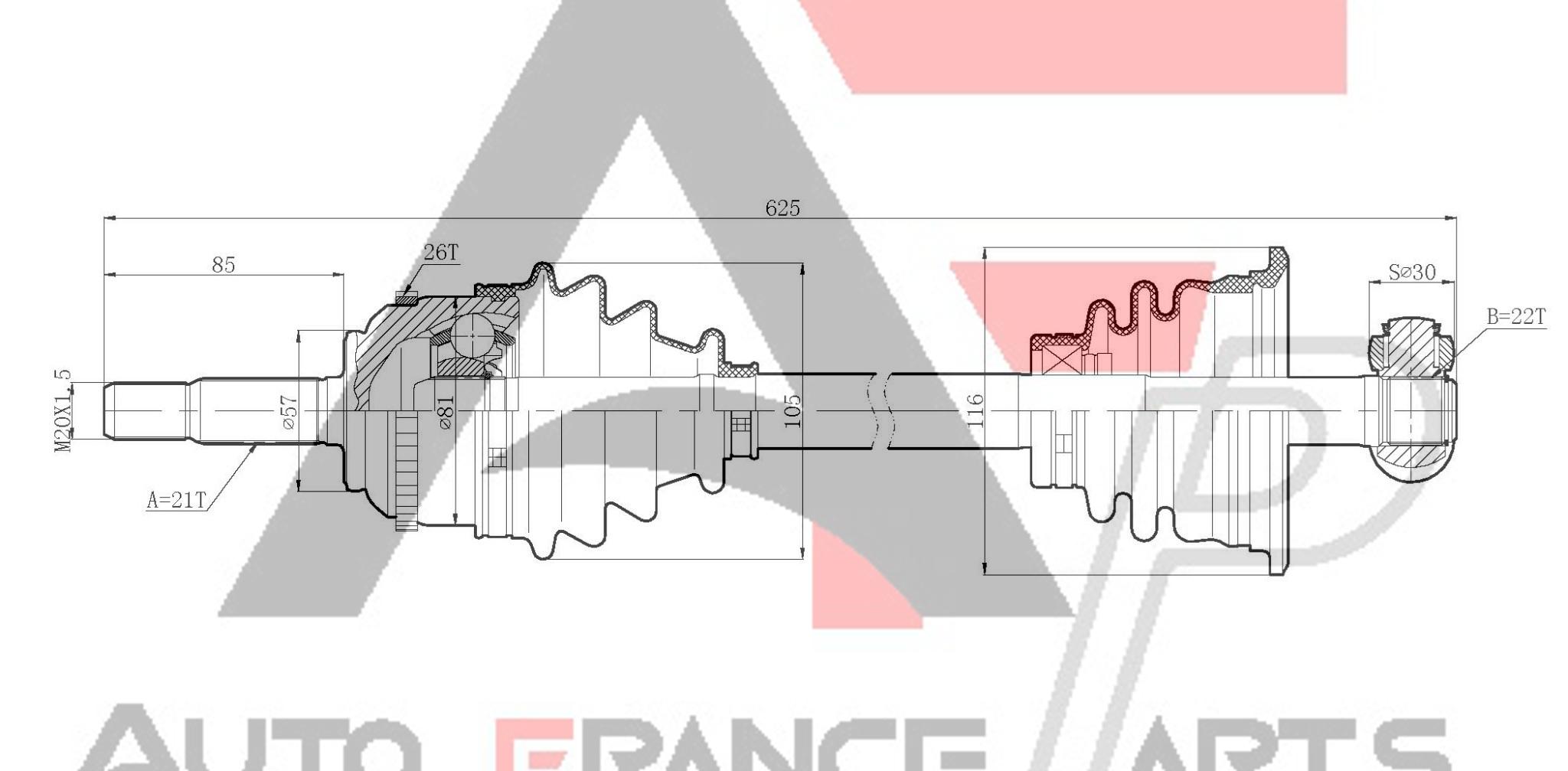 Hnací hriadeľ Auto France Parts