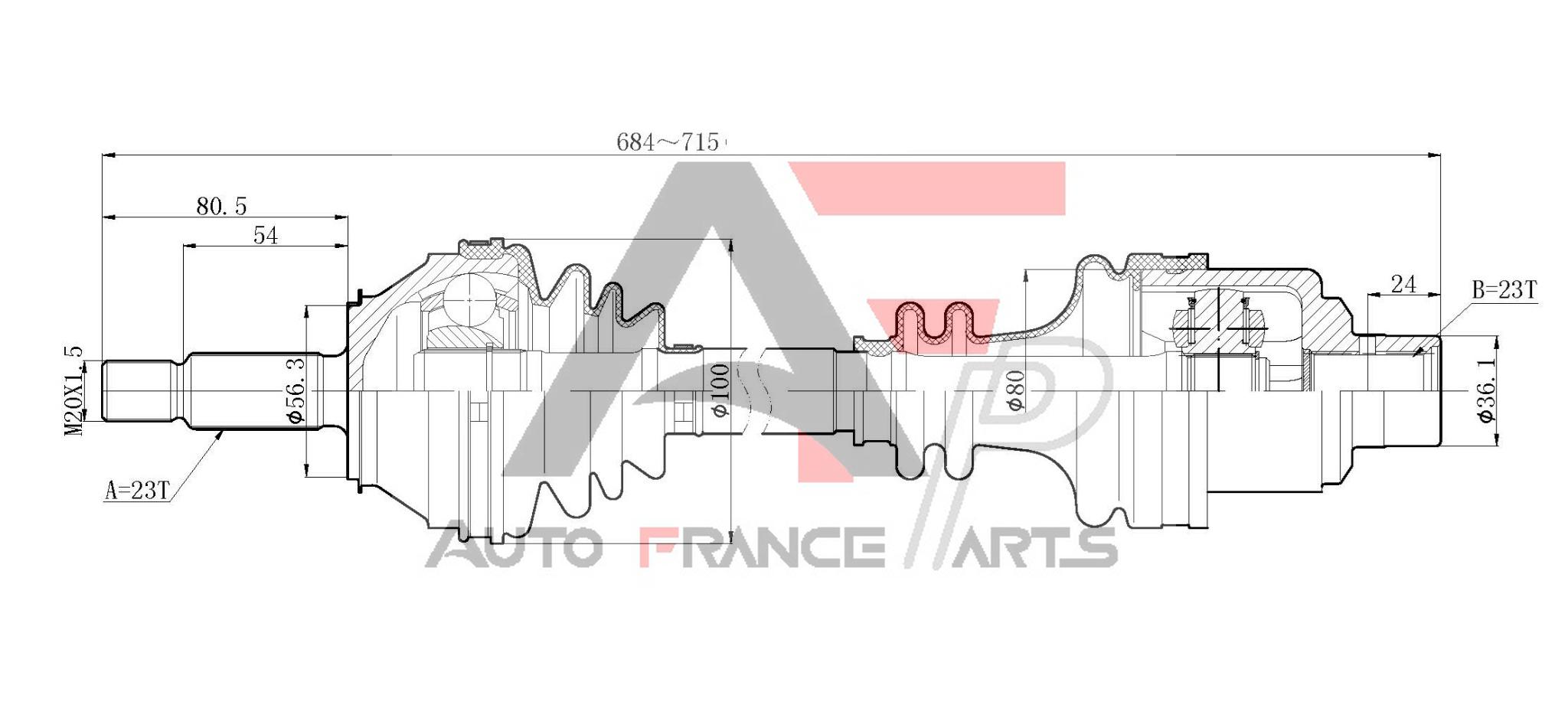 Hnací hriadeľ Auto France Parts